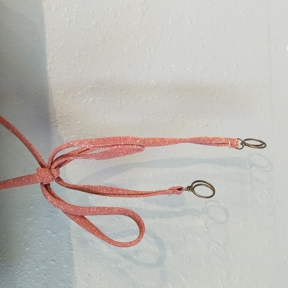 Soluna Lurex Shimmer Gold Swim Bikini Set Top and Bottoms Size Large Sweetheart - Picture 9 of 14